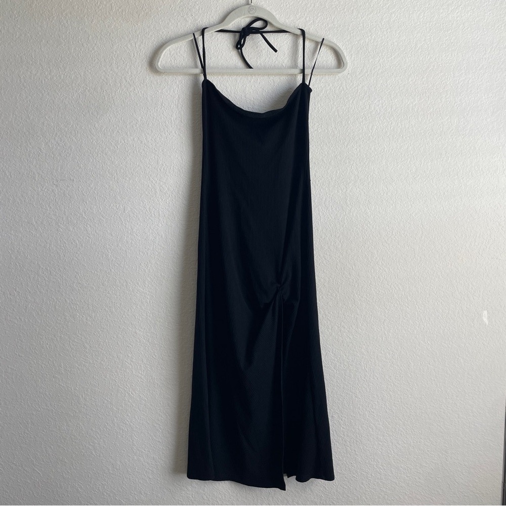 Reformation S Black Midi Dress with Tie strap halter Party Night Club Sexy - Picture 2 of 9
